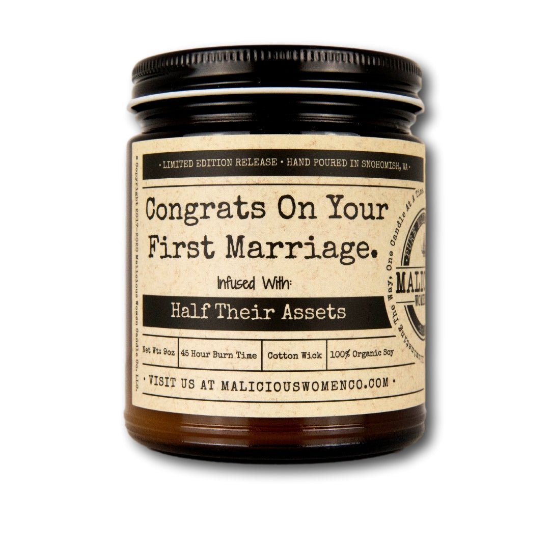 Congrats On Your First Marriage - Malicious Women Co. - Candles
